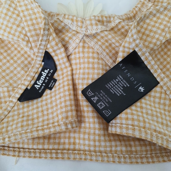 Afends Gingham Halter Crop Top Size 8 - Picture 8 of 8